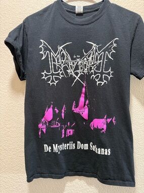 Mayhem De Mysteriis Dom Sathanas Shirt Mens Small Black DSP 2010 Black Metal